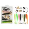 66 Stück Angelzubehör-Set Angelzubehör-Set mit Tacklebox inklusive T-Tail Weichköder Offset
