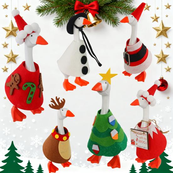 Christmas Porch Goose Outfits for 23 Inch Goose Statue Felt Tree/Snowman/Reindeer