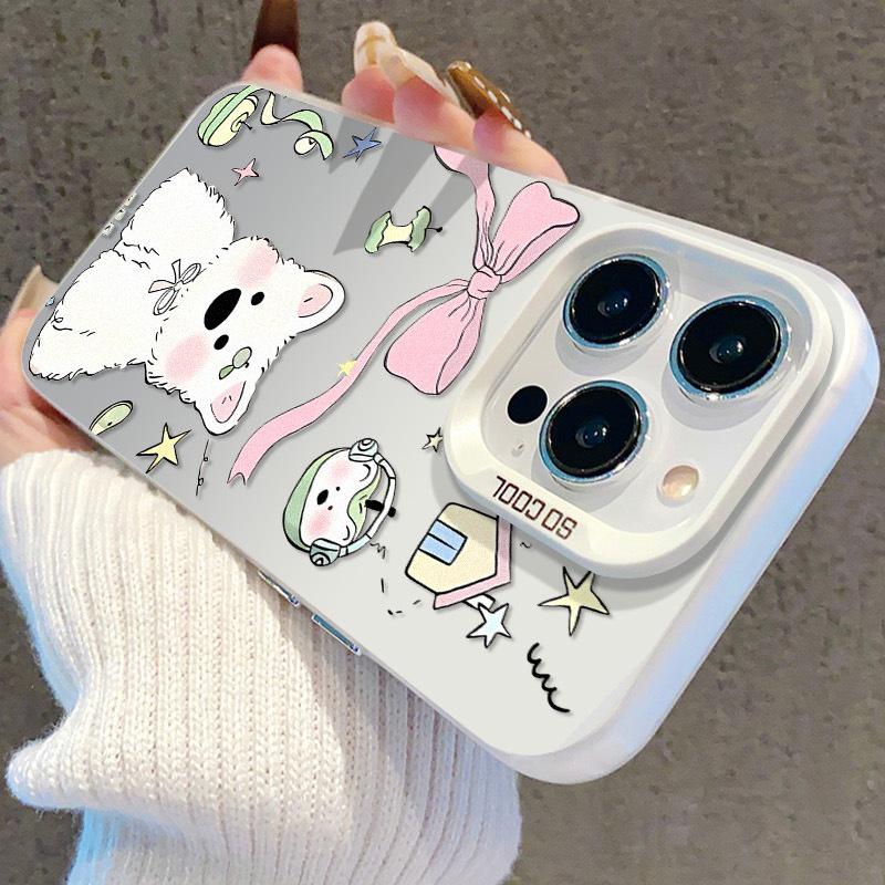Cute White Dog Phone Case, Compatible with iPhone 11/12/16/17 Pro Max, Full Coverage, Drop Protection, Soft XR Case