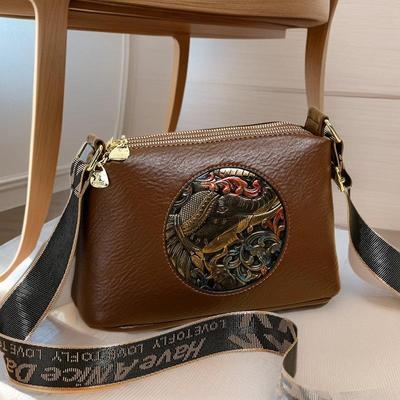 Women's Classic Embossed National Style Shoulder & Crossbody Handbag - Large Capacity, Niche Design