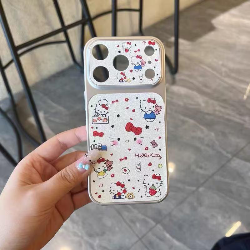 Adorable Cartoon KT Cat Phone Case for Apple 17, with Heart Design, Large Window, Fits 16 Pro Max and 15/14 Models