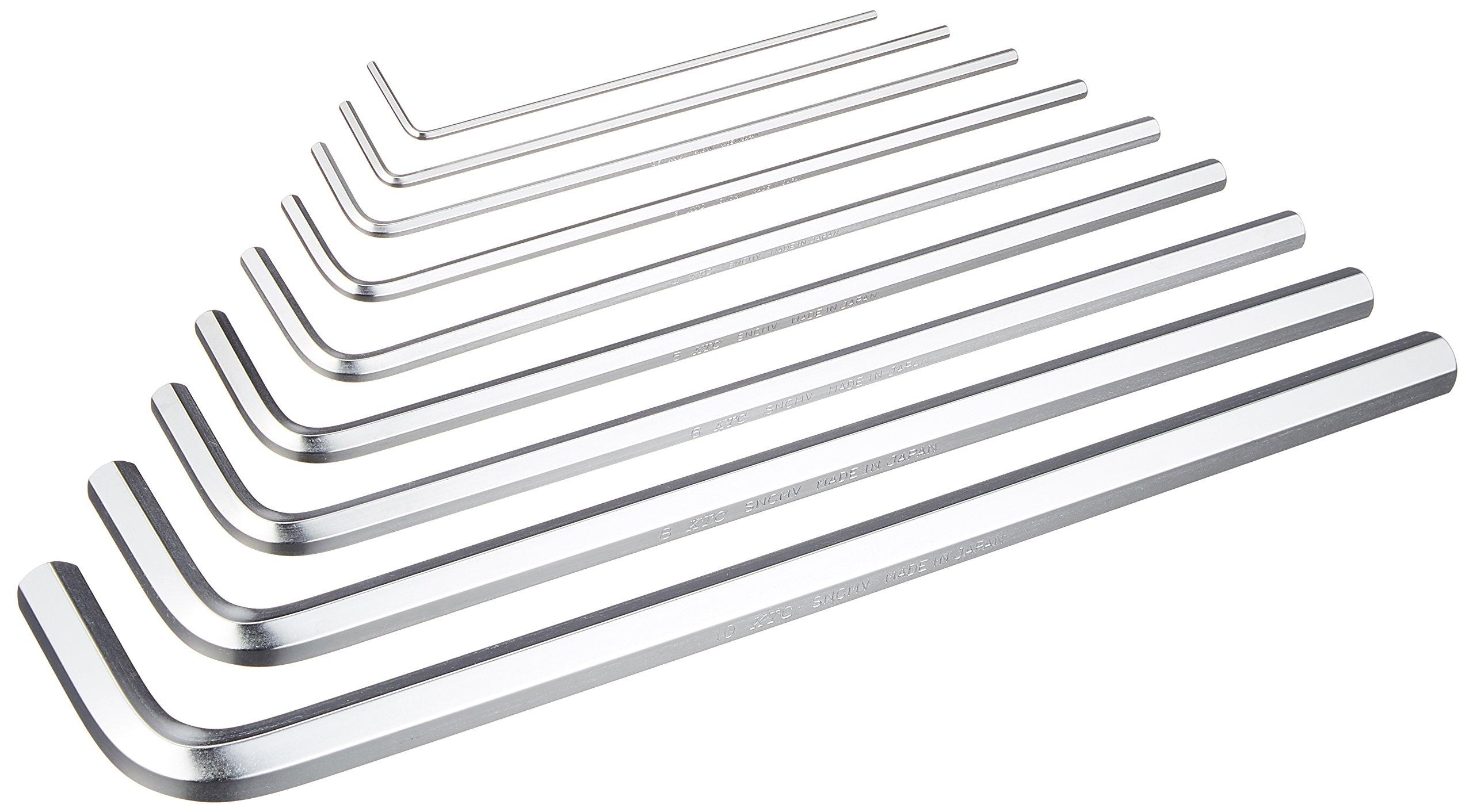 Kyoto Machine Tool Long Hex Wrench Set HLD1509 (KTC) High-Grade L-Type Set, 9-Piece
