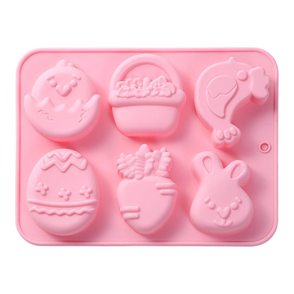 Cute Easter Bunny Silicone Mold – 6-Cavity 3D Cake And Dessert Mold