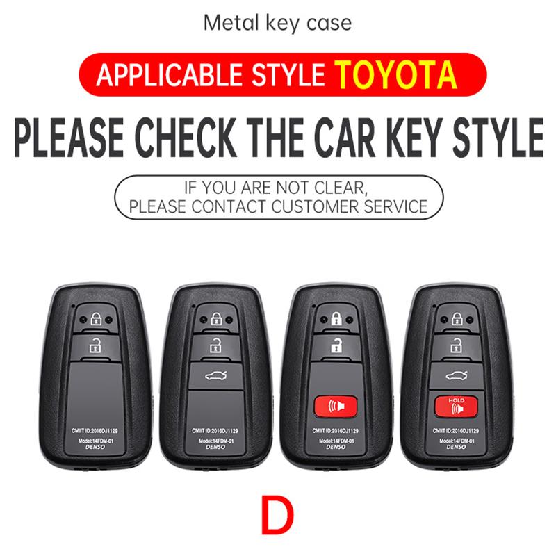 Tpu+Zinc Alloy Car Key Cover Toyota Prius Camry Corolla Chr C-Hr Rav4 Land Cruiser Prado Key Chain Key Cover Car Accessories