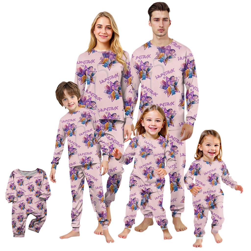 Prints Family Matching Long Sleeve Tops+Pants Set Family Matching Sets