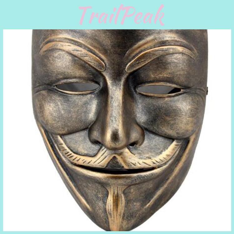 For V Vendetta White Copper V Monster Resin Mask Dance Party Halloween Carnival