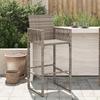 VidaXL Set of 2 Garden Bar Stools, Pub Chair, Bistro Seat, Outdoor Terrace Balcony Patio Furniture, Grey 368704