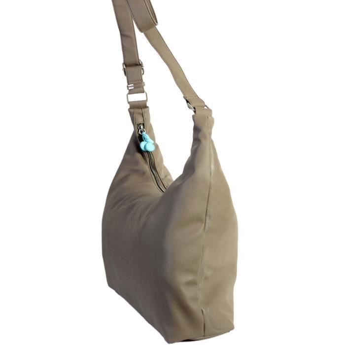 Sac - LE TEMPS DES CERISES - Denver 19 - Taupe - 31,5 cm - Polyuréthane - Mixte
