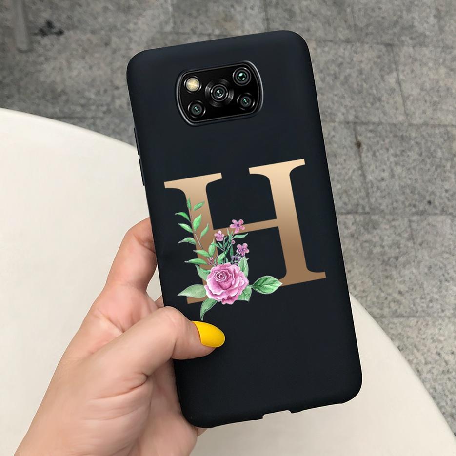 For Xiaomi Poco X3 NFC Case Soft Silicone TPU Cute Letter Back Cover For Xiaomi Poco X3 Pro Bumper PoxoX3 NFC Phone Cases 6.67''