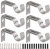 Curtain Rod Brackets for Adjustable, Premium Rod Bracket for Walls, Drapery Rod Holders Hardware Window Curtain Rod Support Hang