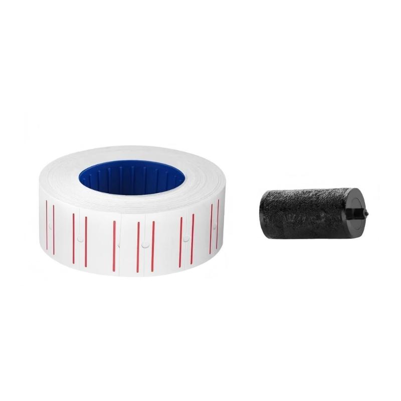 White Pricemarker Sticker (30 Rolls Blank White + 3 Refills Inks) 15000pcs White Price Guns Labels for 5500 Labeller