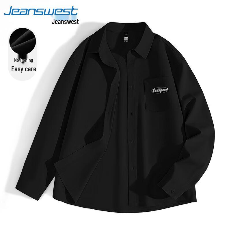 Jeanswest Men s Easy-Care Letter Print Casual Shirt XXL