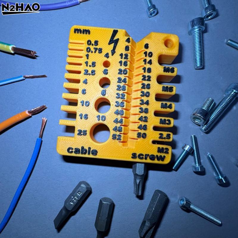 Portable Nut And Drill Bit Thread Checker 3D Printed Wire Screw Measuring Tool Screw Drill Bit Gauge For Nuts Bolts Threads