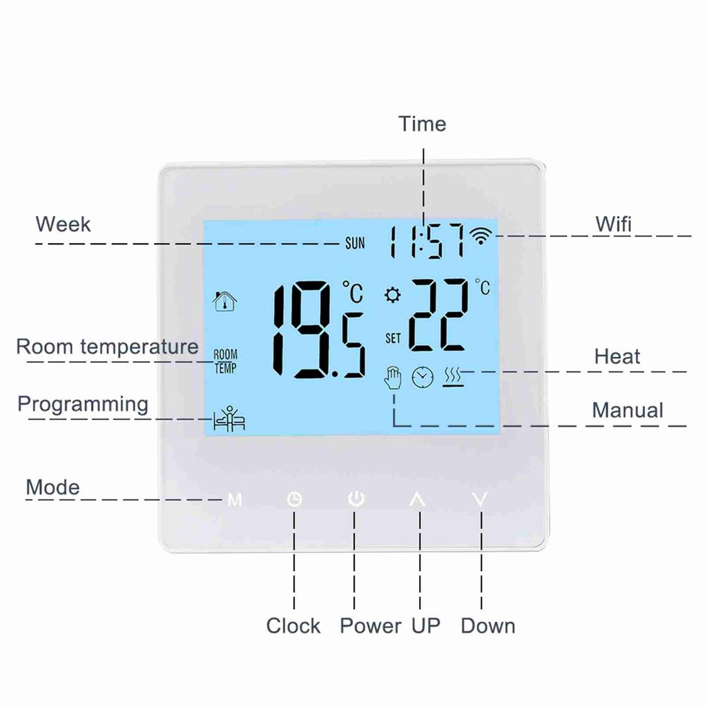 Wifi Smart Thermostat Low Power Battery Water Gas Boiler Temperature Controller Digital Intelligent Thermostat Water Heating