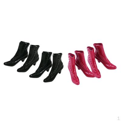 4Pairs Fashion Casual High Heels Boots /12 Doll Clothes Dress Accessories