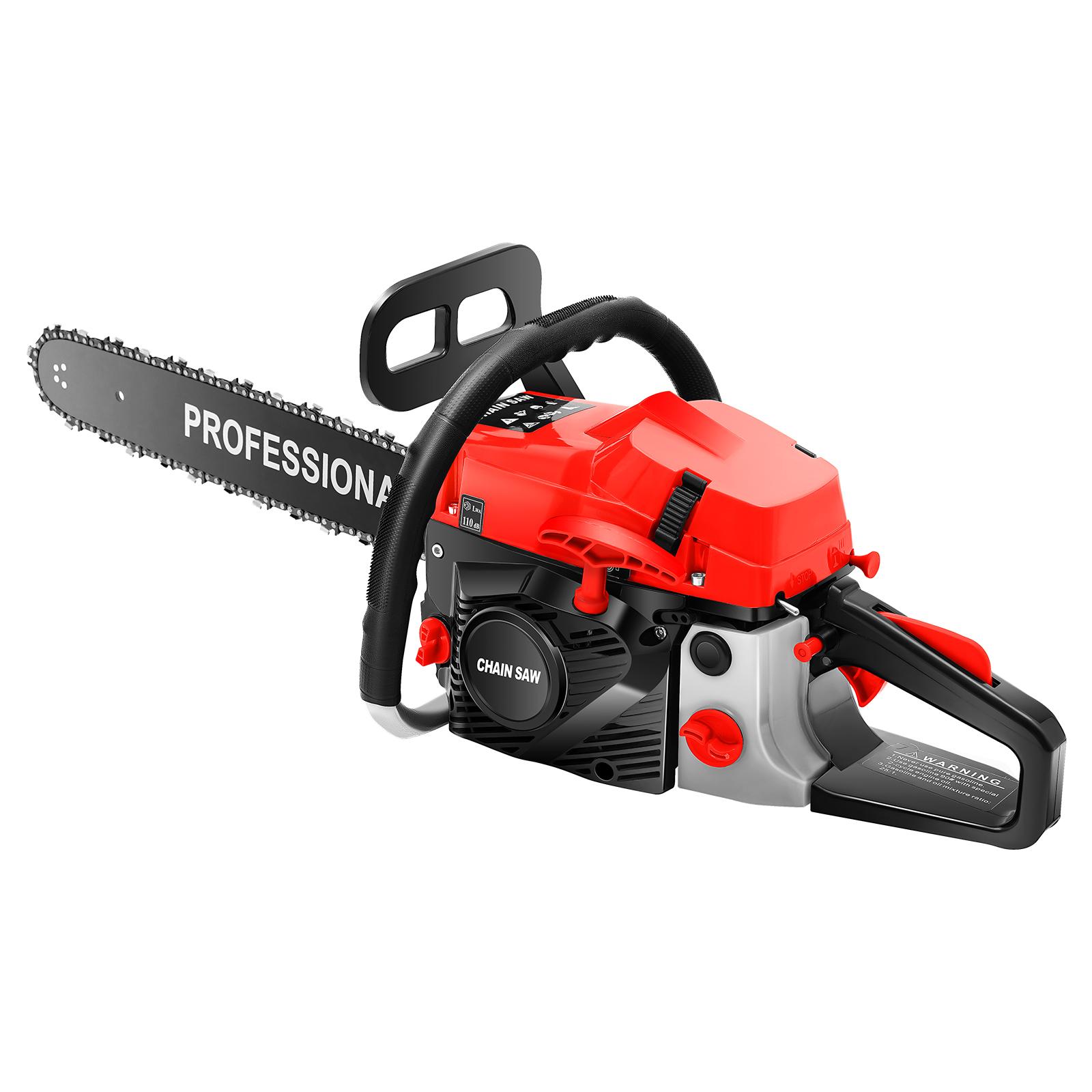 

20 Inch Gas Chainsaw 58CC 2-Stroke Powerful Engine Lightweight Wood Cutting Saw for Tree Felling Garden Farm Use червоний