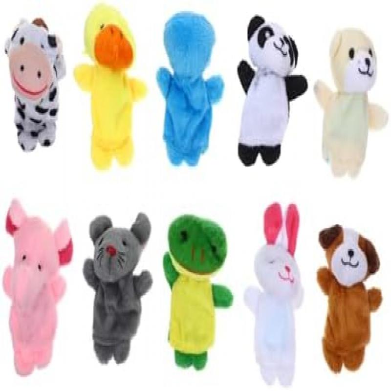 BESPORTBLE 10stücke Plüschtier-fingerpuppen Spielset Cartoon-tierpuppen Zum Geschichtenerzählen Für Junge Mädchen Und Kleinkinder