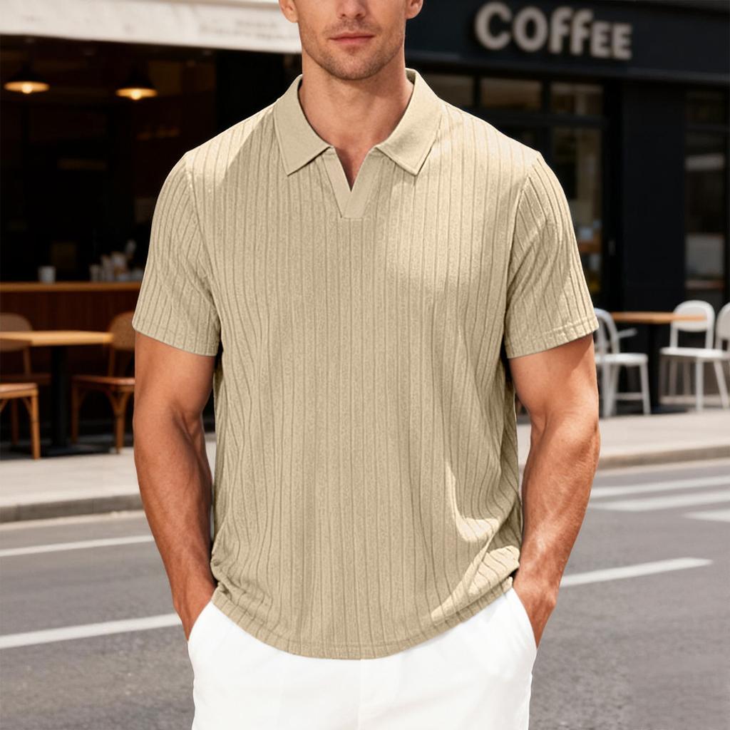 Herrenhemd Revers Knopfleiste Handtuch Stilvoll Atmungsaktiv Täglich Hemd
