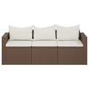 Vidaxl 3-Osobowa Sofa Ogrodowa Z Poduszkami, Brązowa, Polirattan