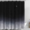 Black Shower Curtain, Starry Night Sky With Moon Design, Waterproof Fabric Bathroom Curtain For Night Theme Decor With Hooks