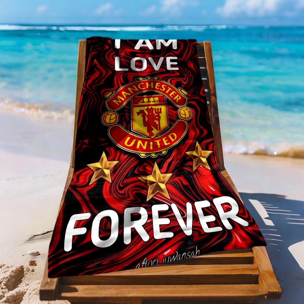 Manchester Beach Towel Super Soft Microfiber Quickdry Fabric Comfortable Lightweight Suitable For Swimming Gym Camping Yoga Vacation