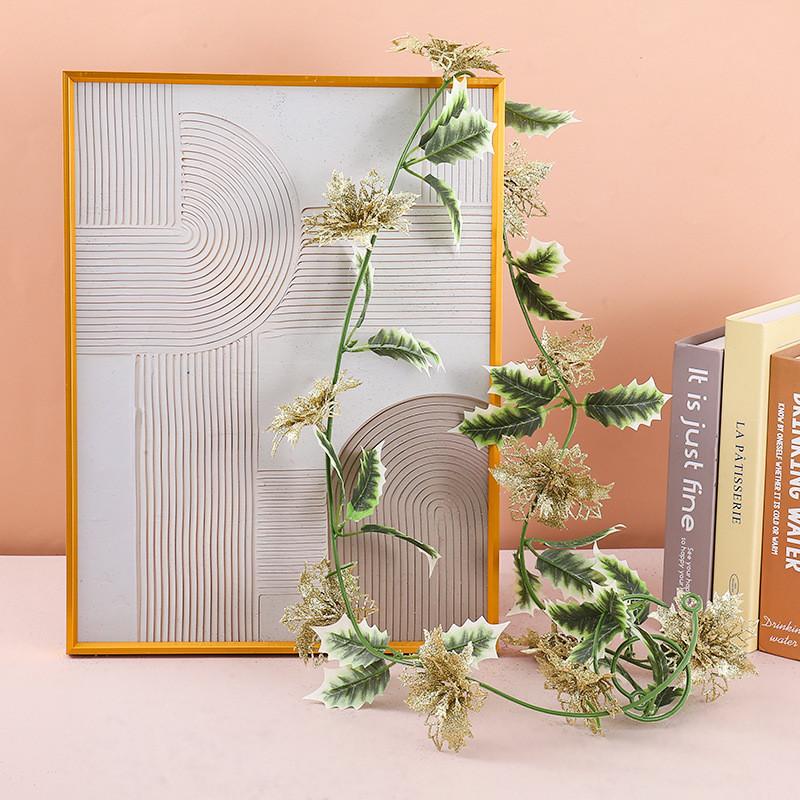 

Christmas Wall Decor With Hollow Leaf Wreath For Festive Home Office Celebration Light Gold