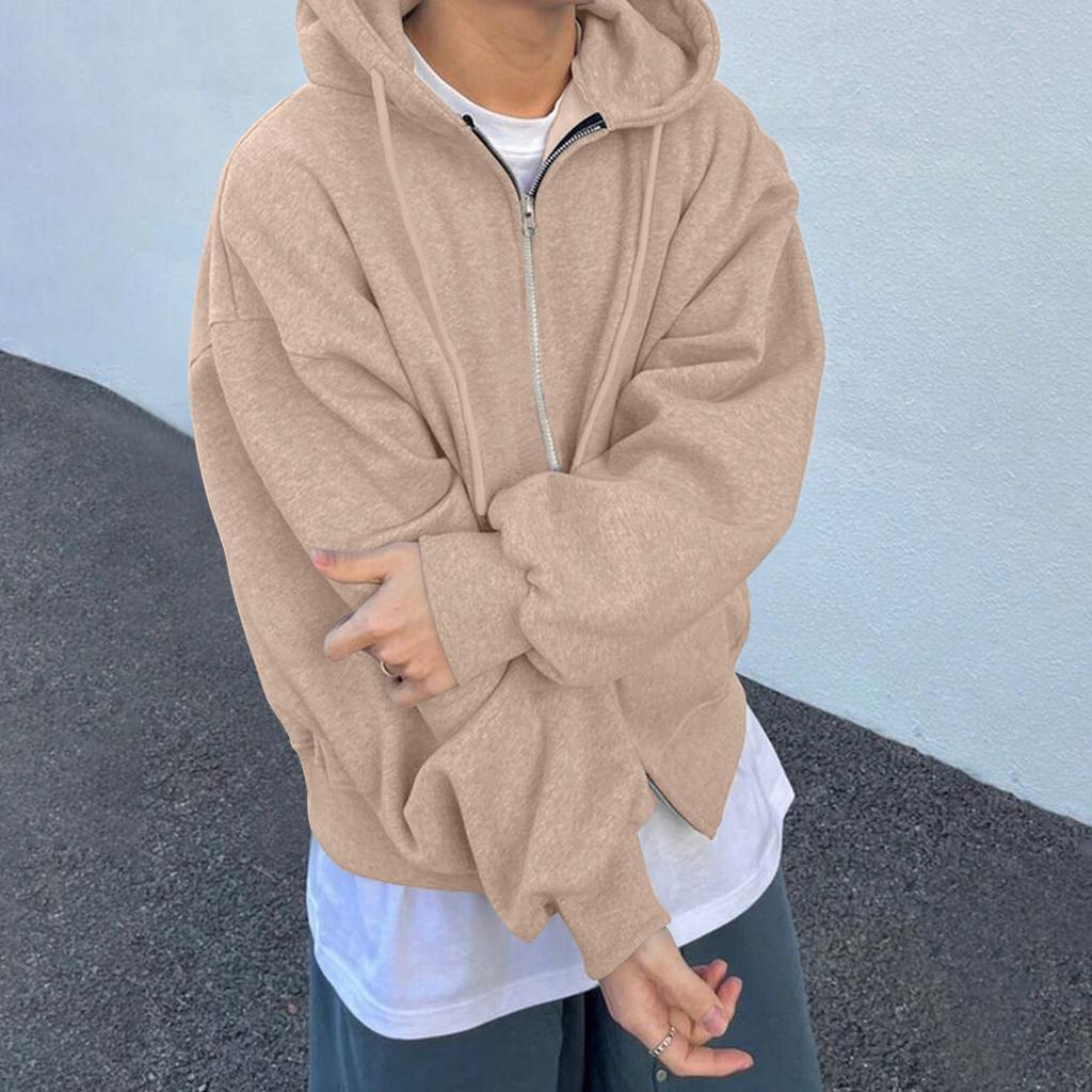 Herre Ensfarget Dobbel Glidelås Genser Herre Sport Stor Størrelse Casual Genserjakke