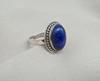 Handmade Lapis Lazuli Ring: 925 Sterling Silver Ring Vintage Boho Gemstone Jewelry
