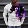 2023 Autumn Plus Size O-Neck Long Sleeve T-shirt Men's Clothing Men's T-shirt 3D Animal Print Top Casual Street Vintage T-shirt