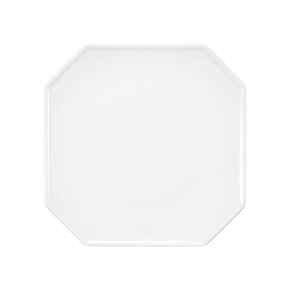 NARUMI WAKU WHITE Plate, 23cm, White, Simple and Stylish, Lunch Plate, Single Plate, Octagonal Plate, Microwaveable, Dishwasher Safe, 52100-5867