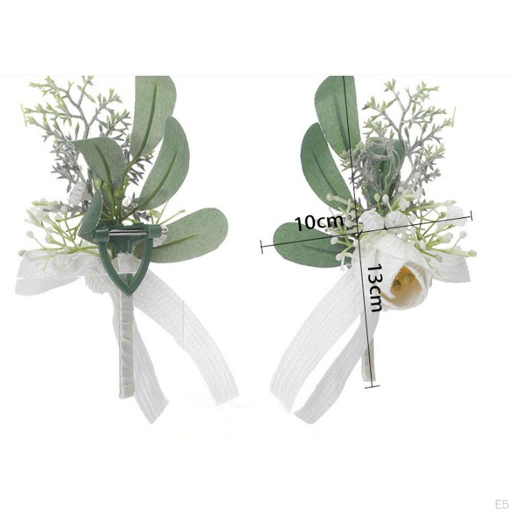 Elegant Ribbon Boutonniere with Clip - Stylish Suit Accessories for Special Occasions