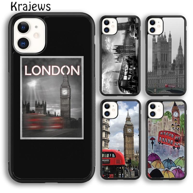 Krajews London big ben Bus Phone Case Cover For IPhone 18 17 Air 16 15 14 plus 11 12 13 pro max coque Shell Fundas