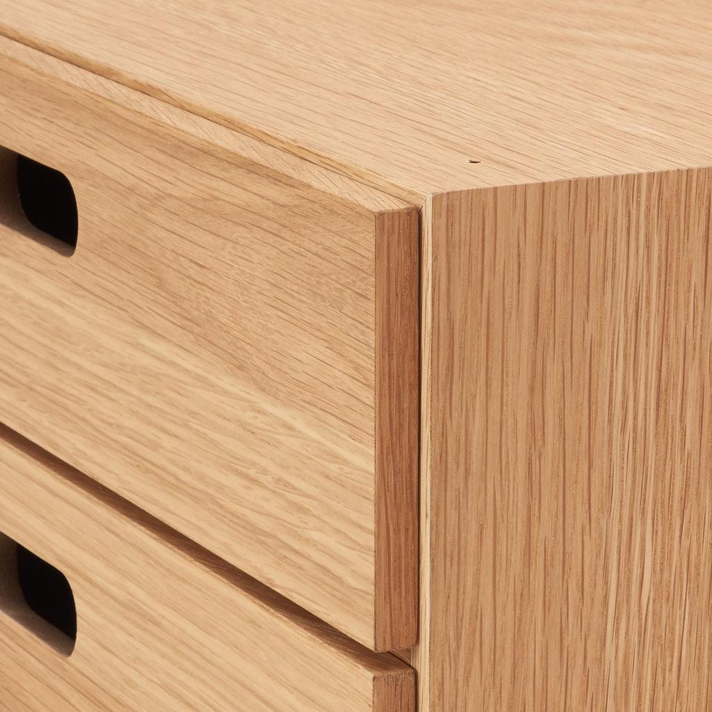 MUJI Stacking Chest, 37cm W X 28cm D X 18.5cm H, Half, 2 Drawers, Oak Veneer, 12381204