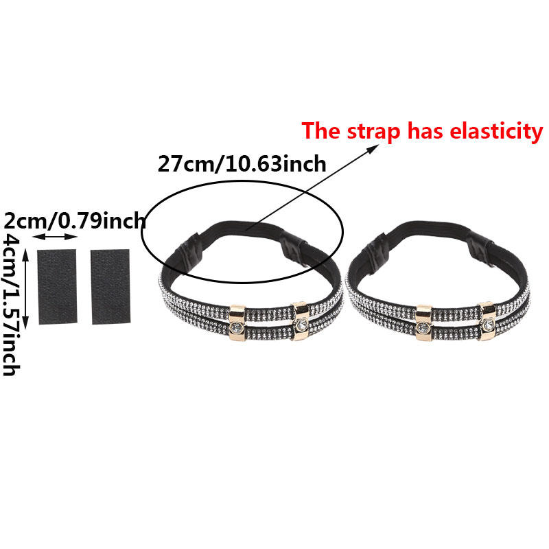 2 st Anti-slip Hälremmar Osynliga Skosnören utan Knytning för Högklackade Skor och Sandaler Justerbar Säker Passform Förhindrar att Skor Glider
