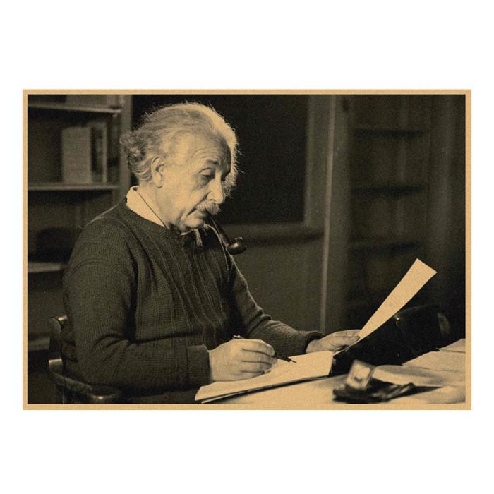 Einstein "Imagination Over Knowledge" Retro Kraft Paper Wall Poster 504