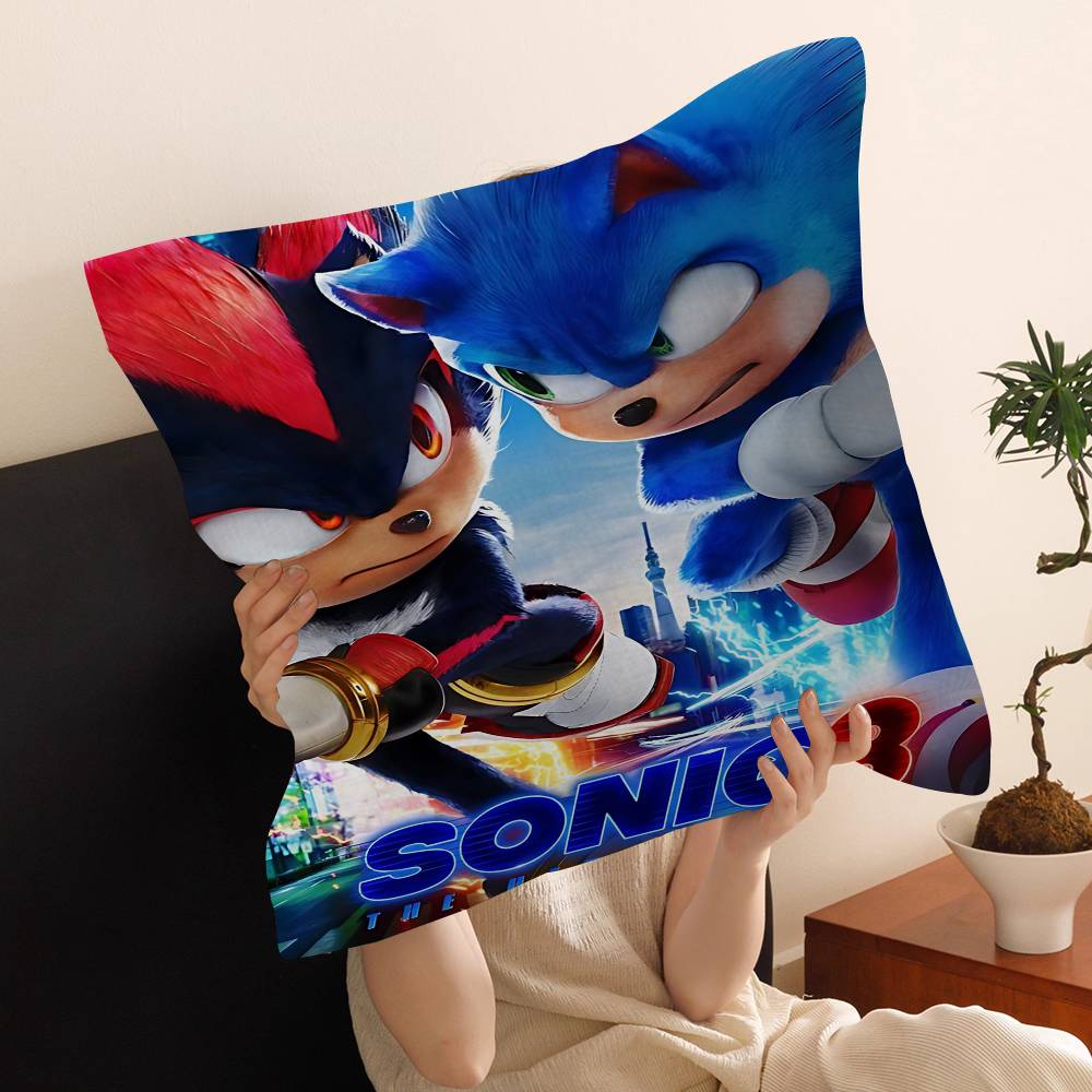 Anime S-SonicS H-Hedgehog Pillow Gifts Home Office Furnishings Bedroom Sofa Car Cushion Cover Case 45x45cm