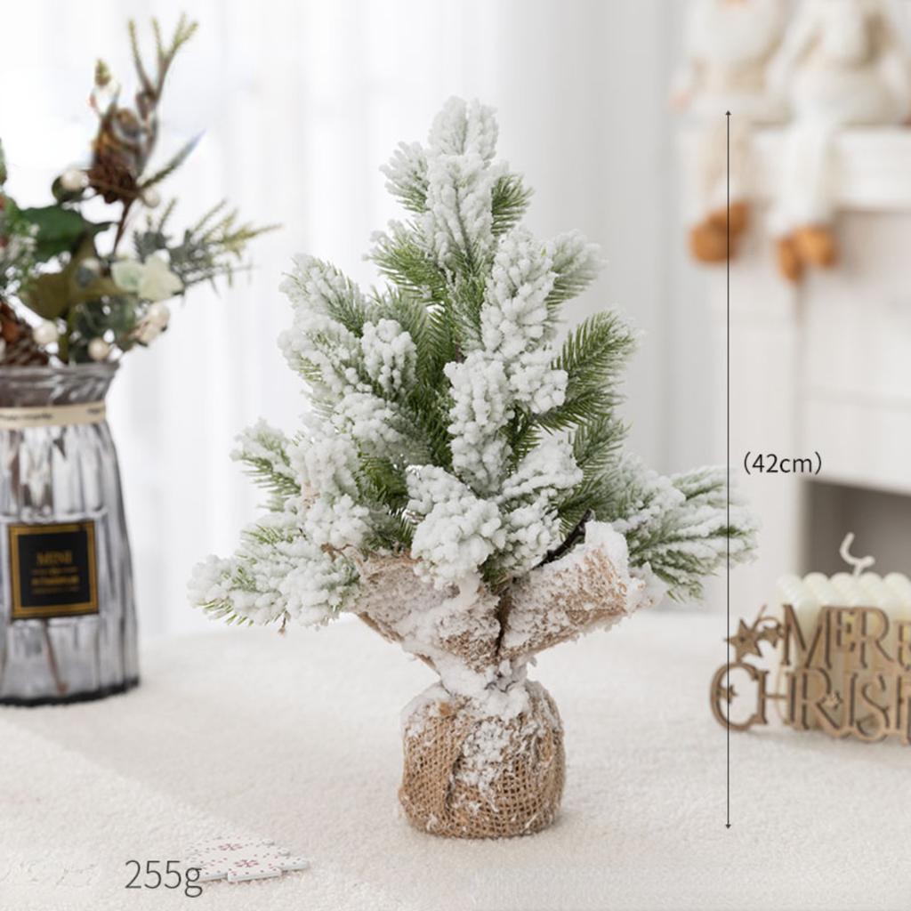 Nearly Natural Flocked Christmas Artificial Tree in Decorative with 30 LED Lights