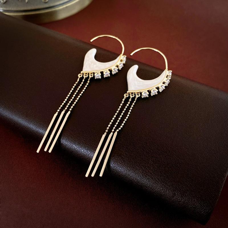 

Серьги-кисточки «Серебряная игла» - Модные длинные висячие серьги в изысканном стиле