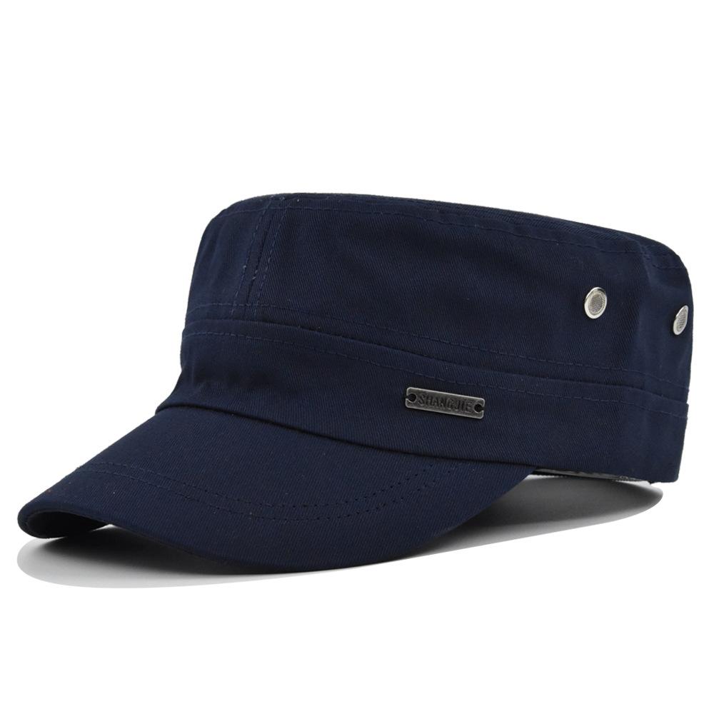 Hat Men's Flat Military Hat Is Simple And Versatile, Middle-Aged Hat Spring And Autumn Duck Tongue Casual Fashion New Style