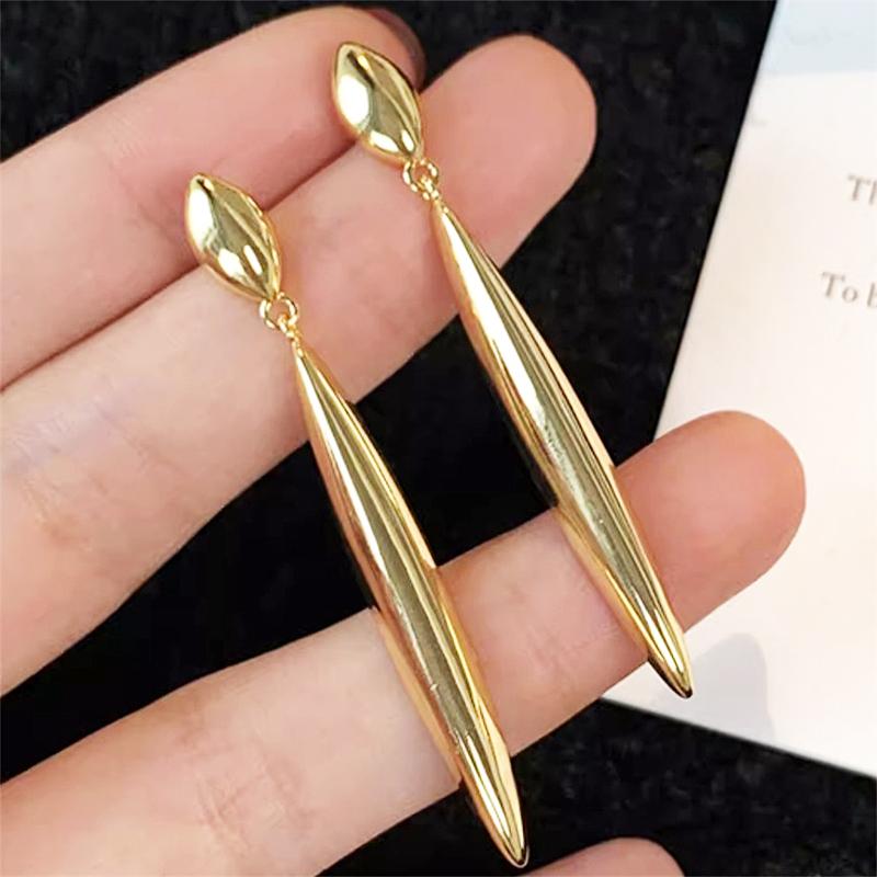 

2025 Новые длинные висячие серьги-палочки для женщин, золотистого цвета, с металлическими подвесками, серьги-подвески, преувеличенные серьги