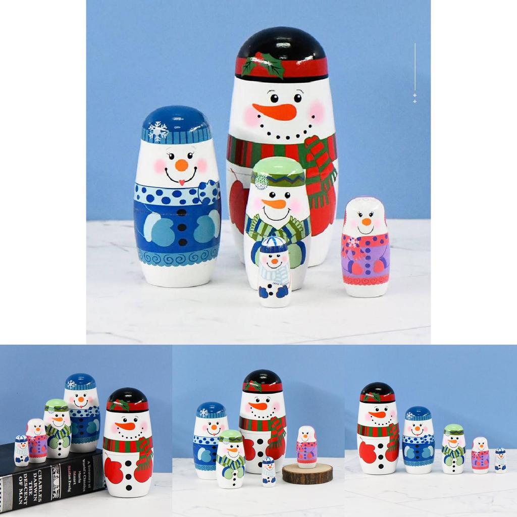 Charming Russian Wooden Matryoshka Doll Set Five Layers Perfect For Home Decor Gifts