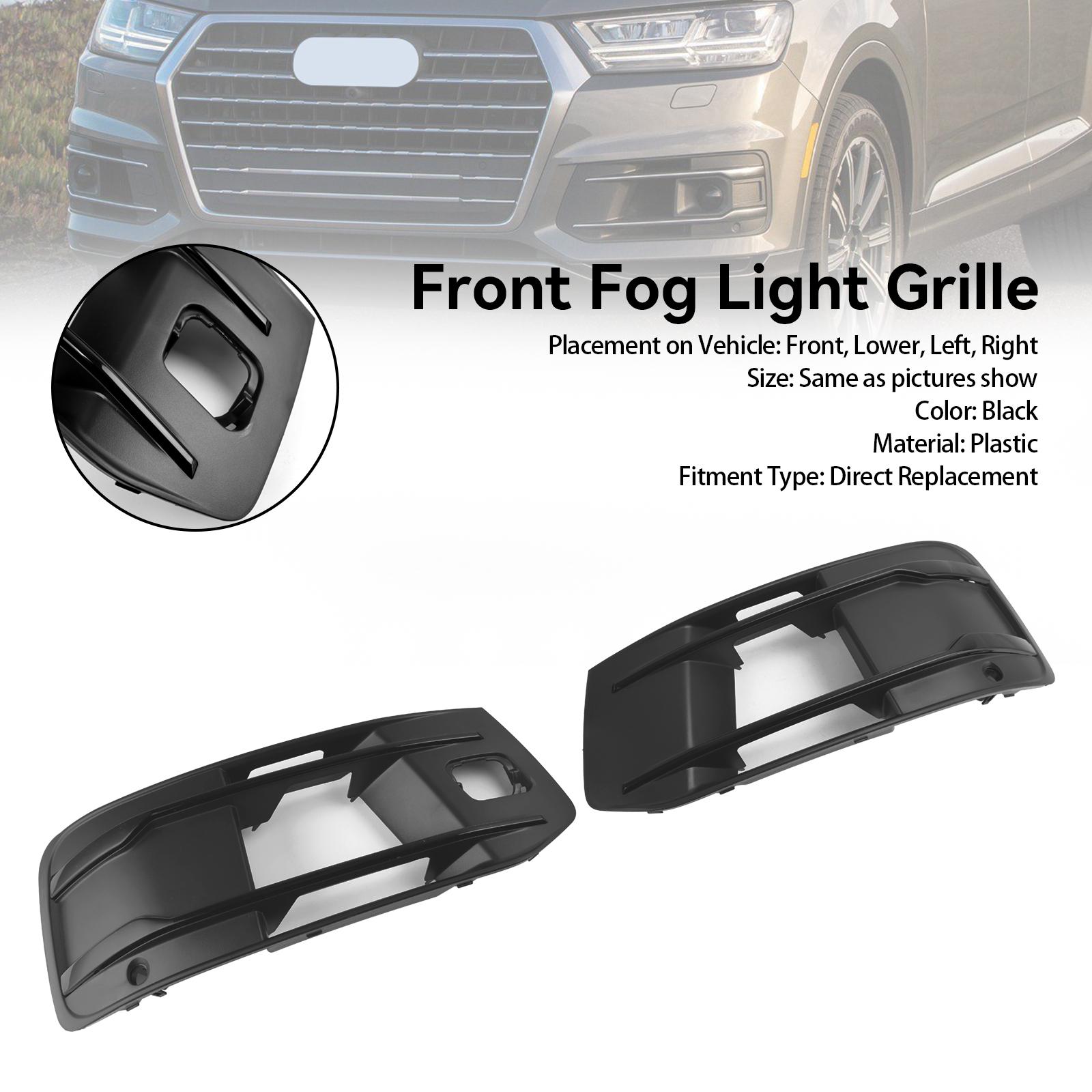 

Front Bumper Cover Fog Light Bezel Insert Grill Grille 4M0807682AAEFA 4M0807681AAEFA Fit Q7 2016-2019