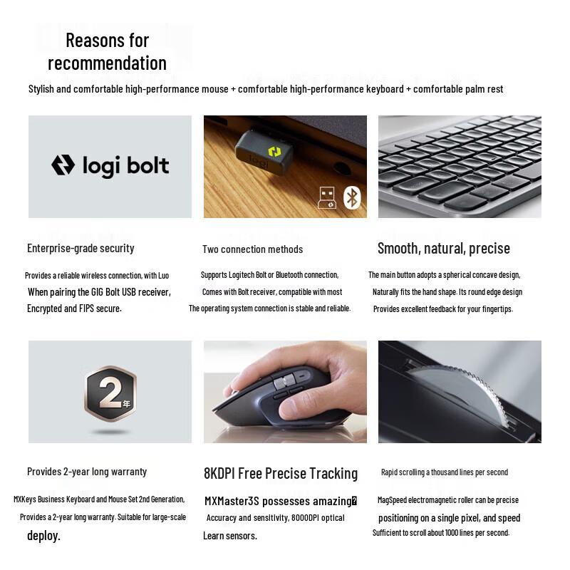 Logitech MX KEYS COMBO 2nd Gen Business Keyboard and Mouse Set