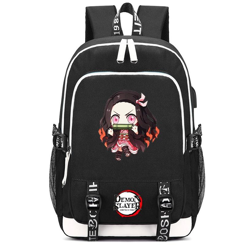 Anime Demon Slayer Canvas Backpack Printed Backpack for Girl Boy Gift Back To School Bookbag Men Women Travel Bag Mochila