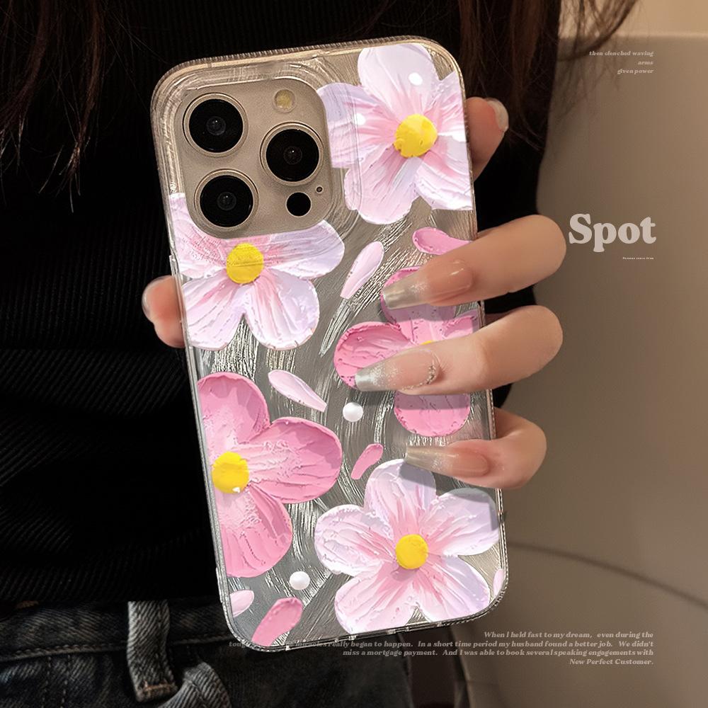 Summer Bright Flower Phone Case For iPhone 17 Pro 15 16 14 13 12 11 Pro Max 17e 16e 8 7 Plus XR XS X Sliver Soft Drop Cover
