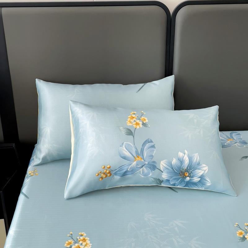 Saltea nouă imprimată din mătase de gheață, covoraș din mătase de gheață, husă protectoare de saltea antiderapantă, covoraș moale pentru aer condiționat de vară, saltea