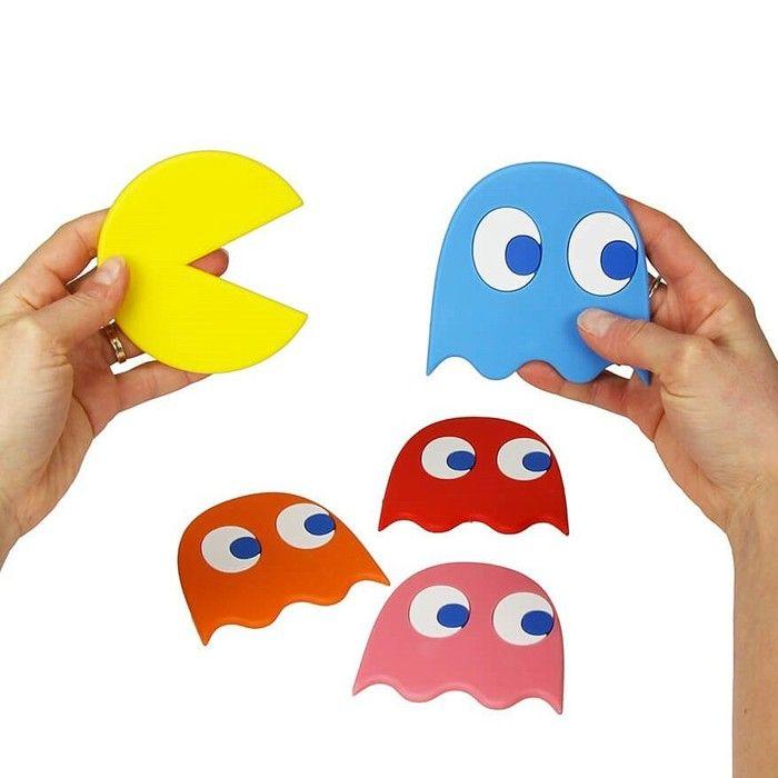 Sous-verre - cadeau maestro - pac-man - multicolore - antidérapants - lot de 5