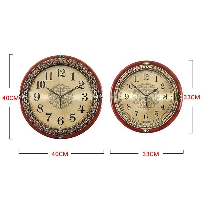 Solid Wood Frame Wall Clock Living Room Modern Wall Clock Luxury Design Vintage Clocks Nordic Aesthetic Watch Home Decoration