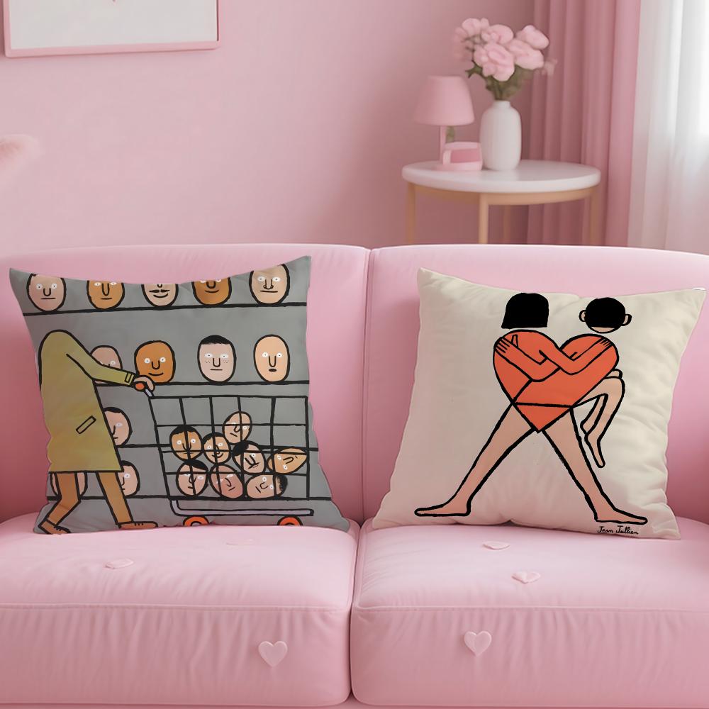 Klassische Künstlerin Jean-Jullien Kissenbezug Weich & Leicht zu Waschen – Vielseitig für Sofa, Bett, Reise und Büro