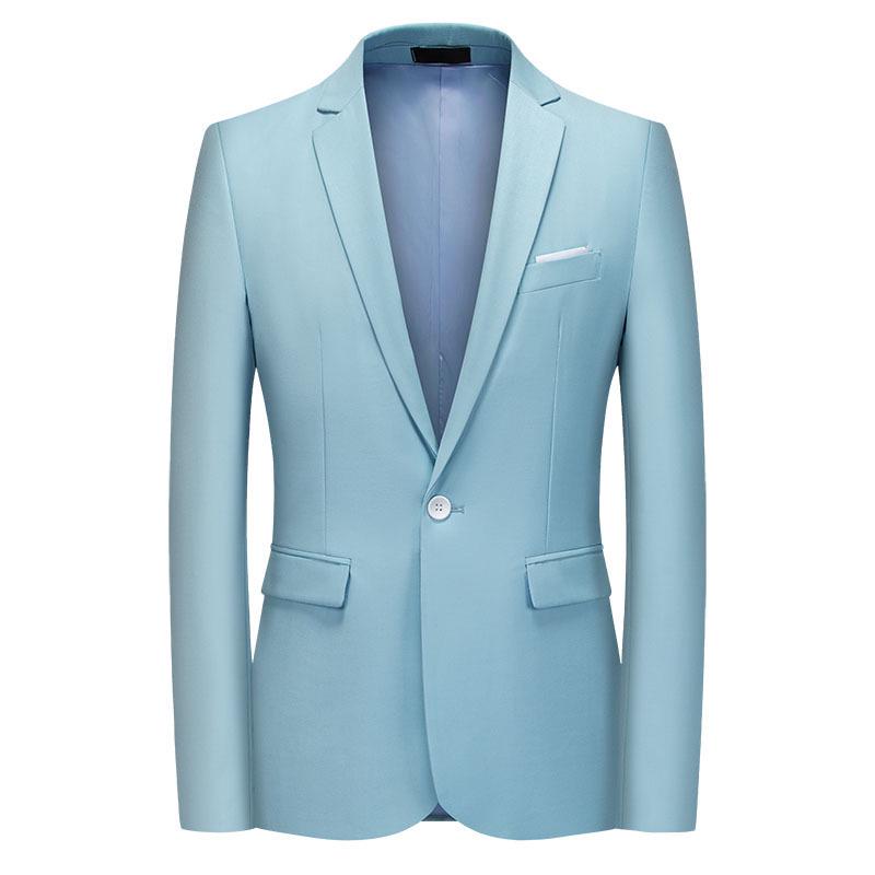 Men s 2024 Korean Style Slim-Fit Business Casual Jacket XXL небесно-голубой